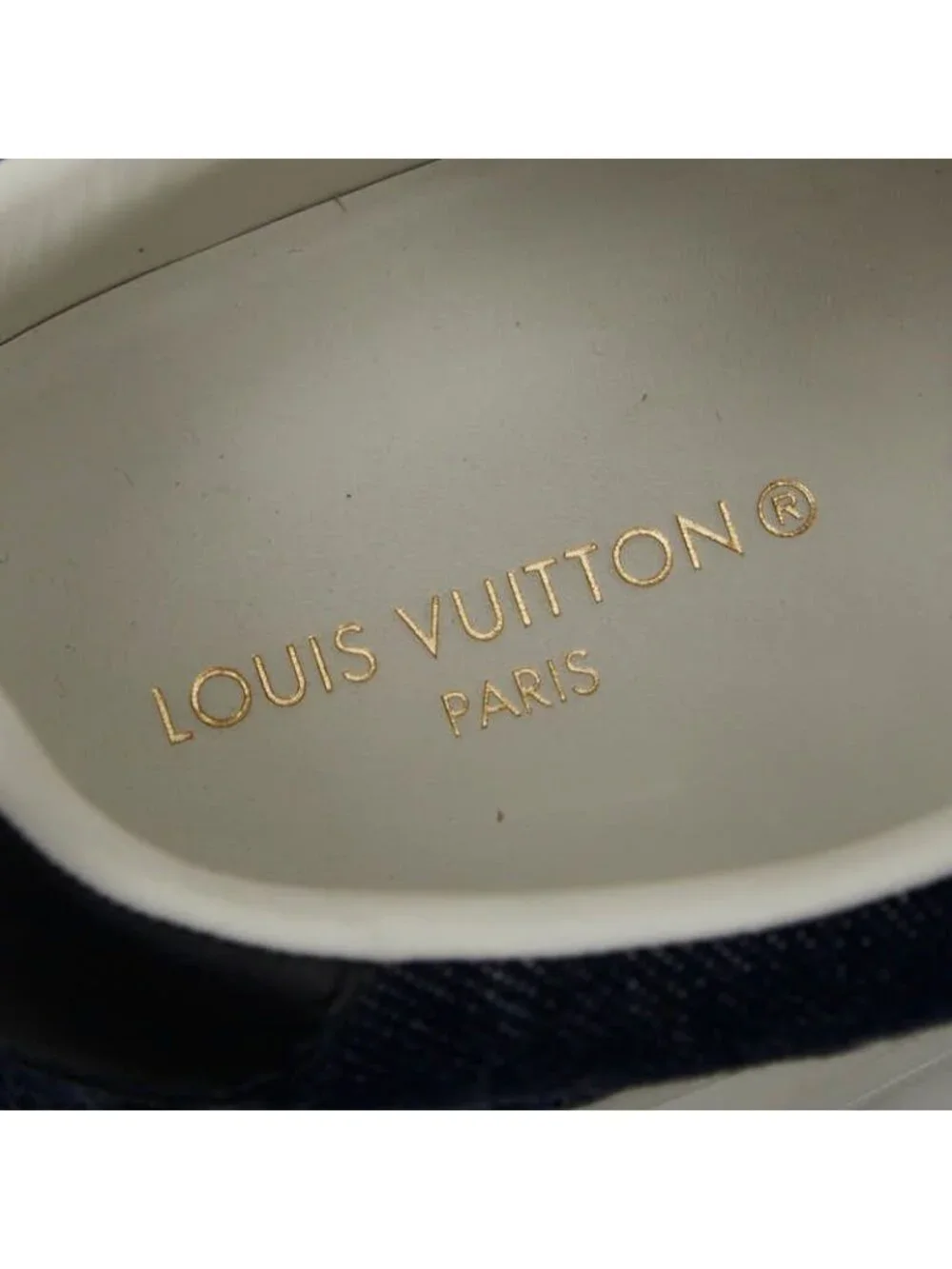 Louis Vuitton Monogram Denim Time Out Line Sneakers Size 38 Vl0242 Navy White - Picture 9 of 10